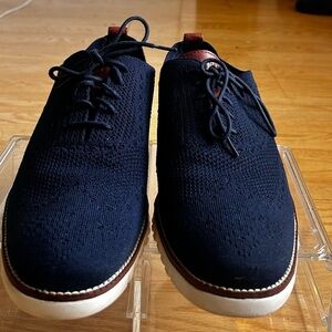 Men's Cole Haan ØriginalGrand Knit Wingtip Oxford Shoes - Navy Blue - Size 11.5